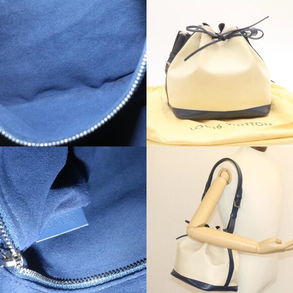 LOUIS VUITTON Epi Petit Noe Bicolor Shoulder Bag White Navy M40881 LV Auth 23256 - Picture 13 of 14